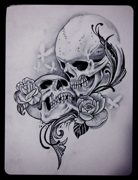 lovers skull tattoo|skull tattoo designs easy.